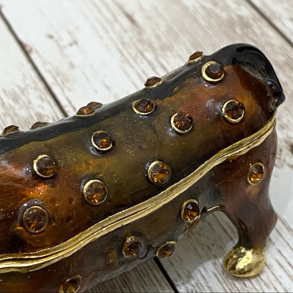 Artform Black Rhino Rhinoceros Enamel Trinket - Picture 7 of 13